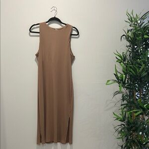 H&M Sleeveless Brown Midi Dress